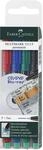 Faber-Castell 1513 04 - Marker MULTIMARK permanent, St&auml;rke: F, 4er Etui, Inhalt: je