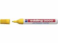 edding 3000 Permanentmarker - gelb - 1 Stift - Rund-Spitze 1,5-3 mm - schnell