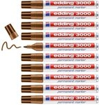 edding 3000 Permanentmarker - ocker- 10 Stifte - Rund-Spitze 1,5-3 mm - schnell