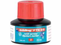 edding FTK 25 Nachfülltinte - rot - 25 ml - mit Kapillarsystem ideal für sauberes