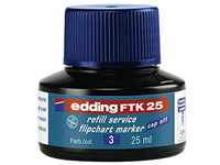 edding FTK 25 Nachfülltinte - blau - 25 ml - mit Kapillarsystem ideal für sauberes