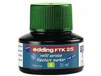 edding FTK 25 Nachfülltinte - grün - 25 ml - mit Kapillarsystem ideal zum sauberen