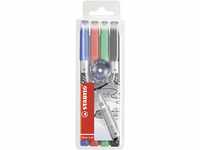 Permanent-Marker - STABILO Write-4-all - superfein - 4er Pack - blau, rot, grün,