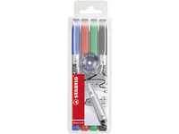 Permanent-Marker - STABILO Write-4-all - fein - 4er Pack - blau, rot, grün, schwarz