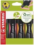 STABILO - Umweltfreundlicher Textmarker - GREEN BOSS - 4er Pack - gr&uuml;n, rosa,