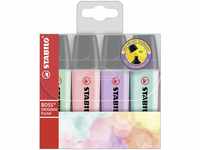 Textmarker - STABILO BOSS ORIGINAL Pastel - 4er Pack - Hauch von Minzgrün, rosiges