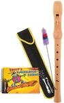Voggys Holzblockfl&ouml;ten-Set Blockfl&ouml;te Wischer Stofftasche Blockfl&ouml;tenschule f&uuml;r