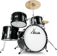 XDrum Junior Pro Kinder Schlagzeug Black - geeignet von 5-9 Jahren - Drumset mit