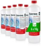 H&ouml;fer Chemie 6 x 1 kg Chlor fl&uuml;ssig in handlicher Flasche - wirkt schnell und
