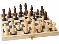 small foot Reisespiel Schach aus Holz, ca. 26 x 26 x 2 cm, aufklappbare Holzkassette
