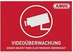 ABUS AU1420 Surveillance Acc warning Sticker CCTV Logo, 148 x 105 mm