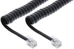 InLine Spiralkabel, RJ10 St/St, max. 4m schwarz, 1:1 belegt