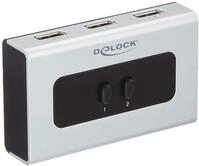Delock 87668 Umschalter Displayport 1.1 2 Port manuell Silber