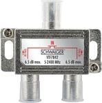 Schwaiger Verteiler (2-Fach) f&uuml;r SAT-, Antennen- und Kabelanlagen 6,5 dB Silber