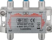 Goobay 67003 SAT Verteiler 4fach SAT Splitter / 4x F Buchse Ausgang / F&uuml;r...