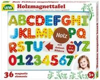 Lena 65822 &ndash; Holz Magnettafel Set, magnetische Tafel ca. 44 x 38 cm mit 26