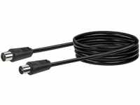 Schwaiger Antennen Anschlusskabel 75 dB, 3,0m, schwarz, IEC Stecker > IEC Buchse,