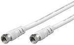 goobay SAT Antennenkabel 5m wei&szlig;, Koaxialkabel mit F-Stecker f&uuml;r TV und Receiver,
