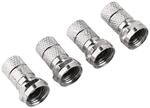 Hama 4 x F-Stecker f&uuml;r 7 mm Koax Kabel, schraubbar, zum Anschluss an LNB,