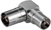 Metall-Winkeladapter Koaxial Stecker auf Koaxial Kuppl.