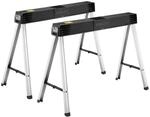 STANLEY 340 kg Folding Metal sawhorses (Pair), 1-97-475, Black