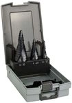 Bosch Accessories Professional 3tlg. Stufenbohrer-Set HSS-AlTiN mit 3-Fl&auml;chen-Schaft
