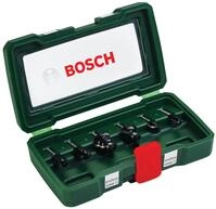 Bosch 6tlg. Hartmetall Fr&auml;ser Set (f&uuml;r Holz, &Oslash;-Schaft 1/4", Zubeh&ouml;r Oberfr&auml;se)