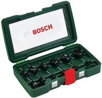 Bosch Accessories Bosch 12tlg. Hartmetall Fr&auml;ser Set (f&uuml;r Holz, &Oslash;-Schaft 1/4",