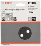 Bosch PRO F355 Schleifblatt, 125 mm, G180, 5-tlg. | f&uuml;r Beton, Harter Stein,