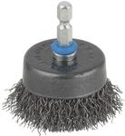 wolfcraft Stahldraht-Topfb&uuml;rste &Oslash; 75 mm I 2108000 I f&uuml;r Metall, Blech, Holz und
