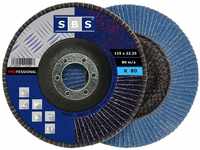 SBS Fächerscheiben | Ø 115mm | Korn 80 | 10 Stück | Inox blau Metall & Holz