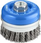 Bosch Professional Topfb&uuml;rste, Stahl, gezopfter Draht, 8500 U/ min, M 14, 1608614001