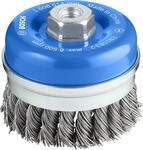 Bosch Accessories Bosch Professional 1x Topfb&uuml;rste (&Oslash; 90 mm, M14, 0.8mm, Gezopfter