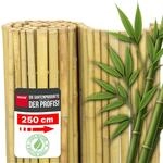NOOR Bambusmatte Deluxe - Nat&uuml;rlicher Sichtschutz aus naturbelassenem Bambus f&uuml;r