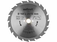 wolfcraft 6368000 | Handkreissägeblatt HM | Serie grün | 20 Zähne | ø160mm