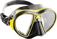 Cressi Unisex Tauchmaske Air Crystal, Schwarz/Gelb, One Size, DS405010