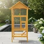 Mucola Vogelvoliere Holz gro&szlig;er Vogelk&auml;fig mit 2 T&uuml;ren Vogelhaus mit Sitzstangen,