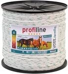 VOSS.farming Weidezaunseil Profiline 500m 6mm, 3x0,30 Kupfer, 3x0,3 NIRO, Wei&szlig; Gr&uuml;n