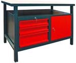 DEMA Profi Werkbank 120x60x85 cm &ndash; Werktisch, Arbeitstisch &ndash; 3 Schubladen, 1