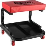 KS Tools 500.8020 Fahrbarer Werkstatthocker mit Aufbewahrungsebene zur Ablage von
