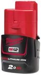 Milwaukee M12 B2 12 V Akku Red 2,0 Ah Li-Ion Akku