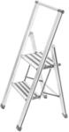 WENKO Leichte Aluminium Trittleiter mit 2 Stufen f&uuml;r 50 cm h&ouml;heren Stand,