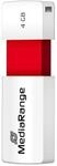 MediaRange USB-Stick Color Edition USB 2.0 4GB, rot | mit Schiebemechanismus |...