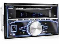 XOMAX XM-2CDB622 Autoradio mit CD-Player, Bluetooth, RDS Radio Tuner, 7 Farben