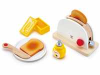 Hape Pop-up-Toaster-Set| Küchen-Fantasiespiel mit Frühstückszubehör für Kinder