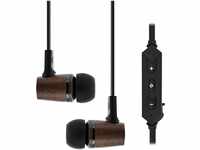 InLine 55360 BT woodin-ear, Headset mit Kabelmikrofon und Funktionstaste,...