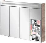 FACKELMANN TWINDY LED-Spiegelschrank Eiche Natur, 110 x 79 x 17 cm, Badschrank...