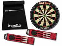 Karella Dart Starter-Set mit Dartboard, Dartmatte ECO-Star und 2...