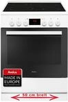 Amica 913 001 Wei&szlig; 60cm Standherd Timer Hei&szlig;luft Glaskeramik Kochfeld