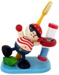 Hess Holzspielzeug 14579 - Zahnputzuhr aus Holz f&uuml;r Kinder, Serie Pirat, inkl.